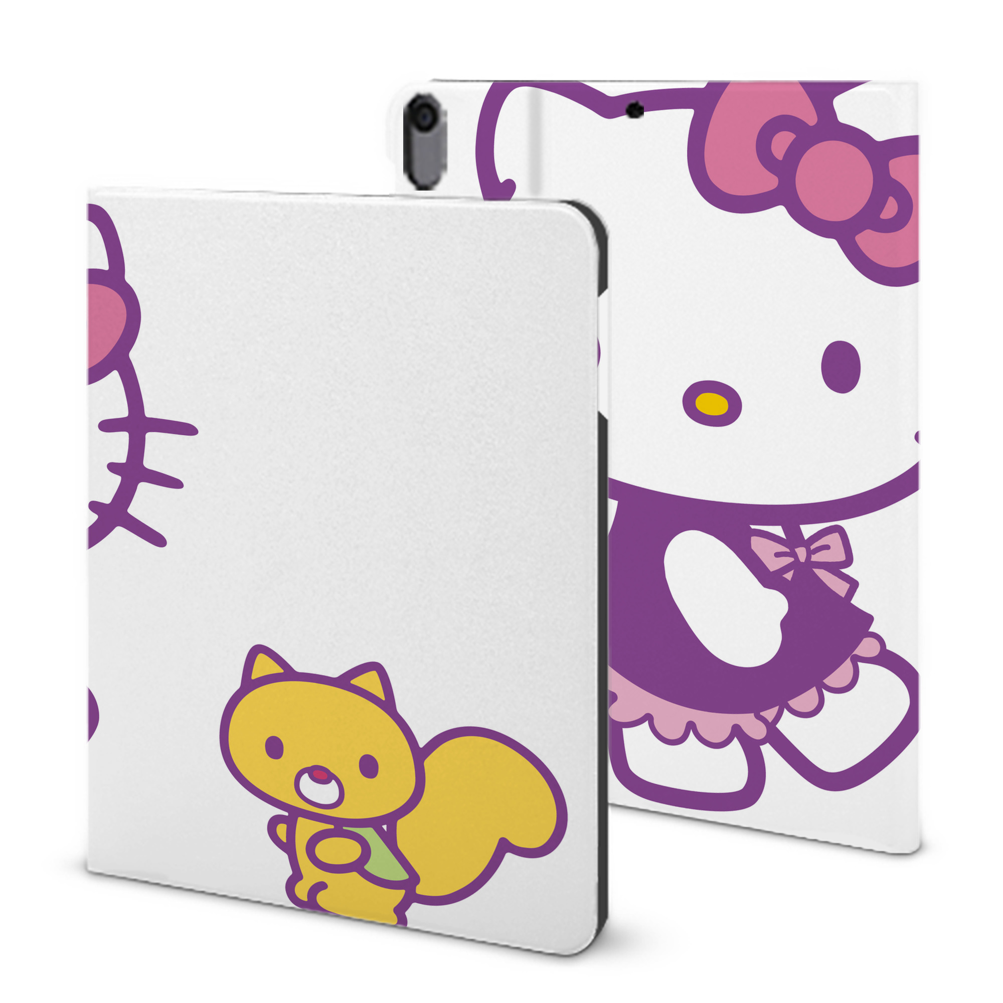 （画像用） Hello Kitty ハローキティ IPad ケース ブック型 PUレザー TPU 耐衝撃 軽量 薄型 ペン収納なし 全面保護 IPad 各モデル対応